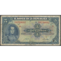 Billete de 5 Pesos 20 Jul 1943 BGW117