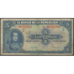 Billete de 5 Pesos 7 Ago 1947 BGW121