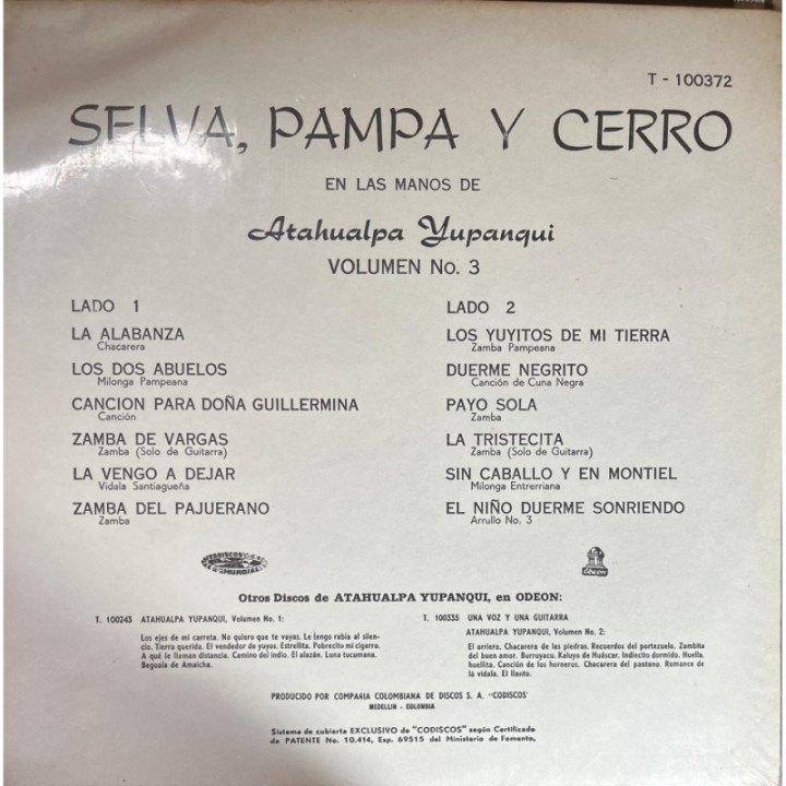 Atahualpa Yupanqui - Selva Pampa y Cerro reverso