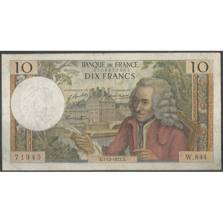 Francia 10 Francs 7 Dic 1972 P147d