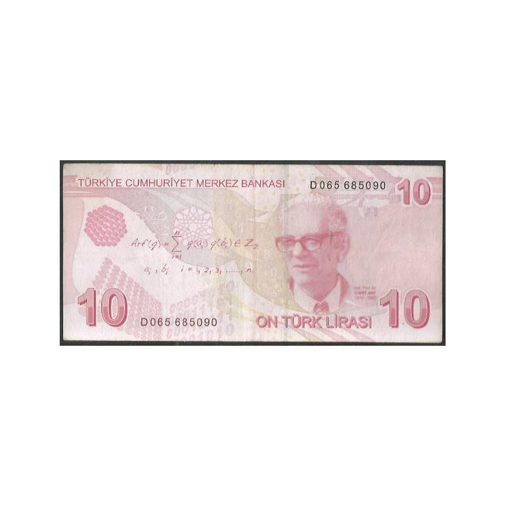 Turkya 10 Liras ND2009 P223d reverso