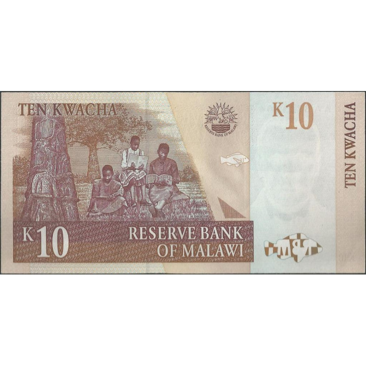 Malawi 10 Kwacha 1 Jul 1997 P37 reverso