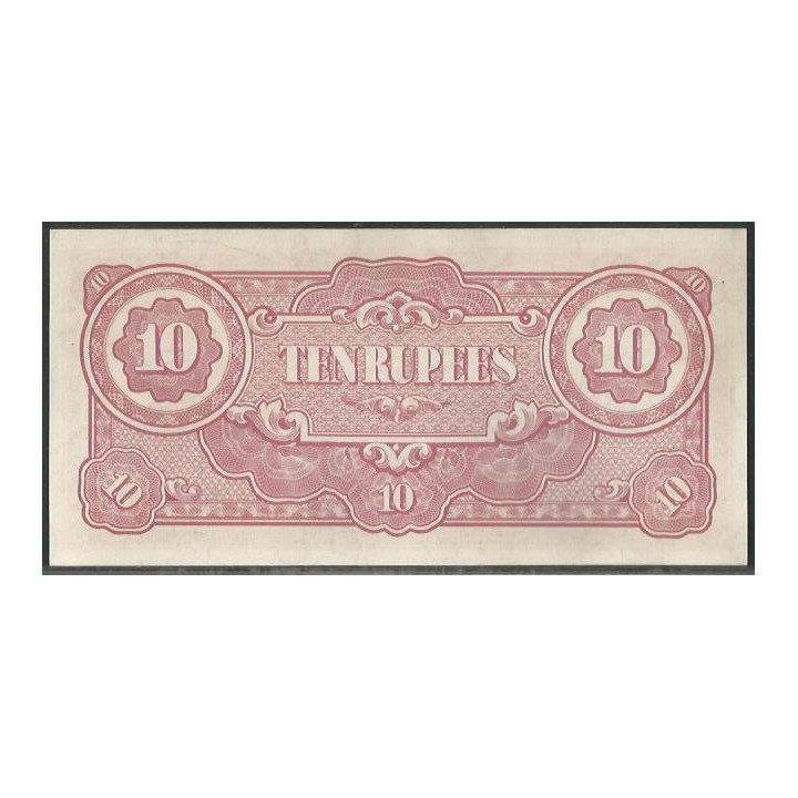 Burma - Ocupacion Japon WWII 10 Rupias ND1942-4 P16a reverso