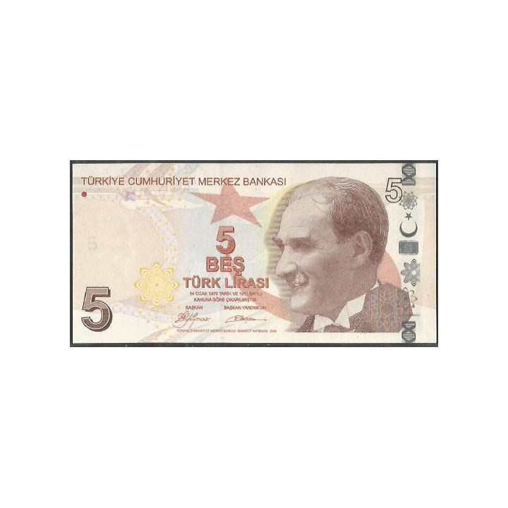 Turkya 5 Liras ND2009 P222a