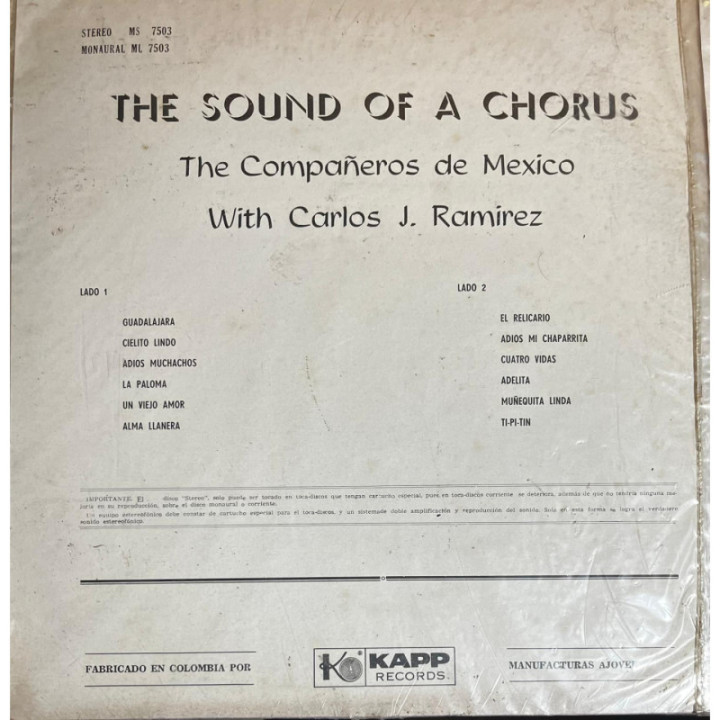 The Compañeros De Mexico - The Sound oF Chorus reverso