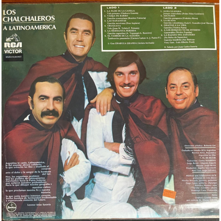 Los Chalchaleros - Grandes Exitos ( 3 Vinilos) reverso