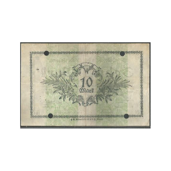 Alemania - Altona 10 Mark 2 Nov 1918 reverso