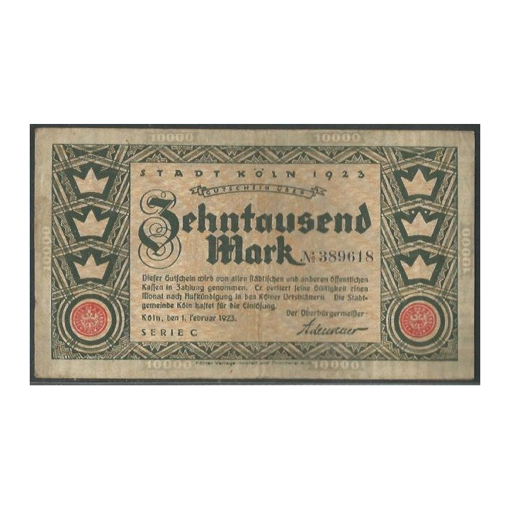Alemania - Koln 10.000 1 Feb 1923