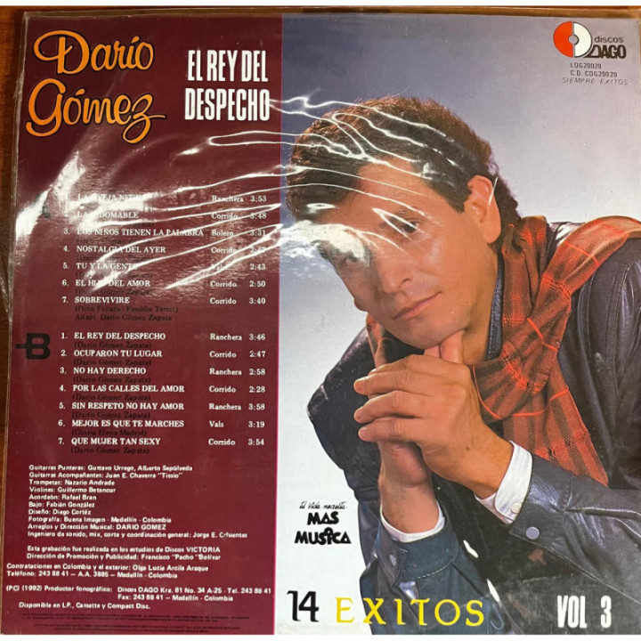 Dario Gomez -El Rey Del Despecho reverso