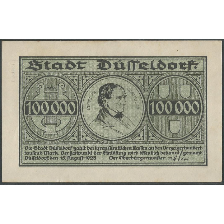 Alemania - Dusseldorf 100.000 Mark 15 Ago 1923