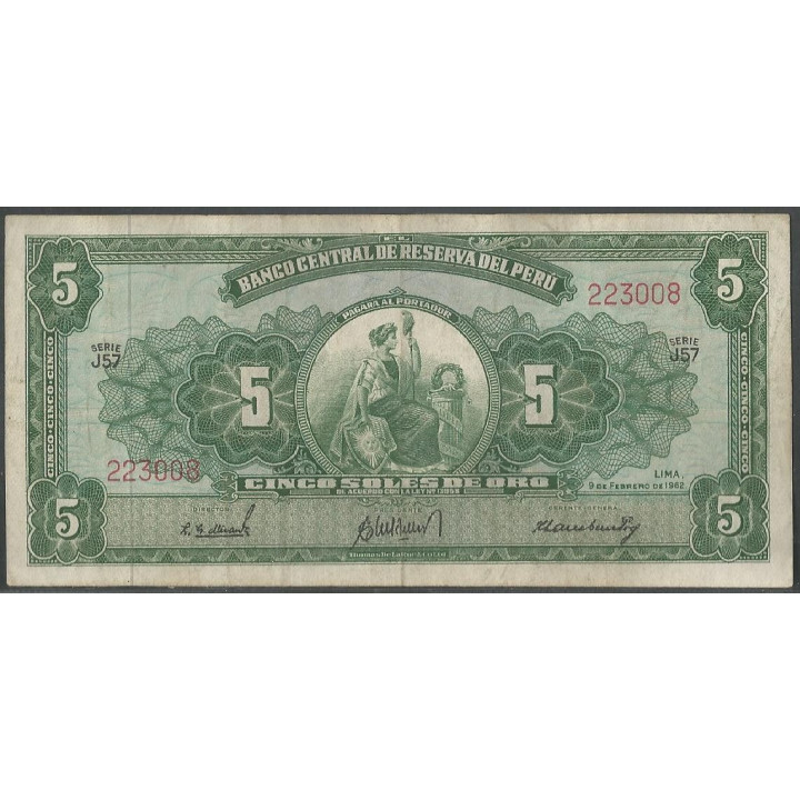 Peru 5 Soles 9 Feb 1962 P83a