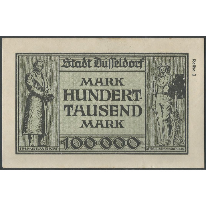 Alemania - Dusseldorf 100.000 Mark 15 Ago 1923 reverso