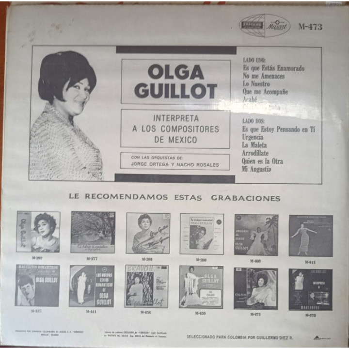 Olga Guillot - Interpreta A Los Compositores de Mexico reverso