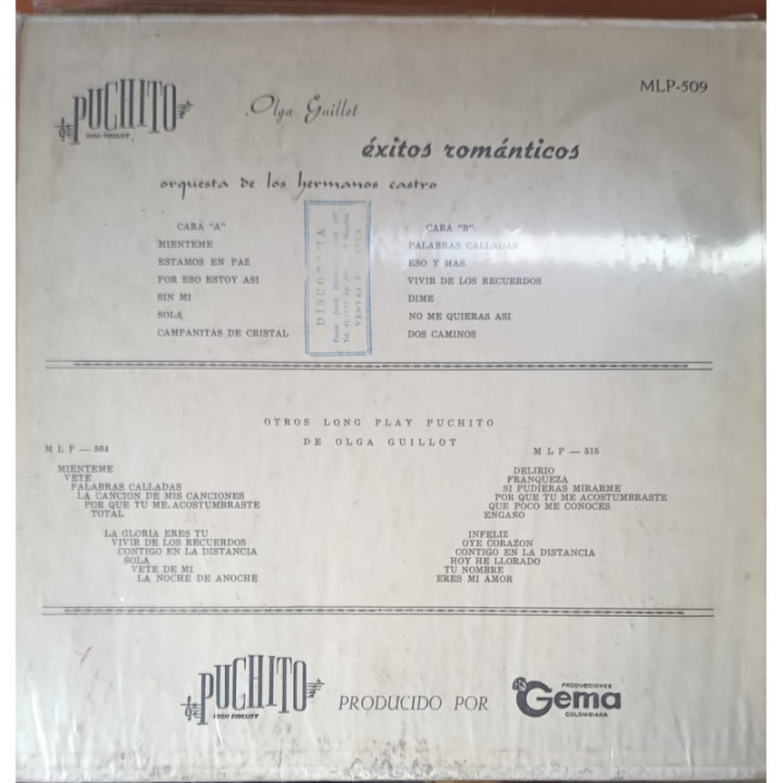 Olga Guillot - Exitos Romanticos reverso