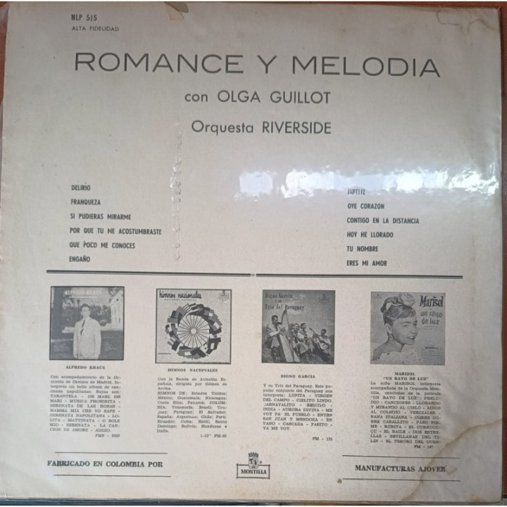 Olga Guillot - Romance y Melodia reverso