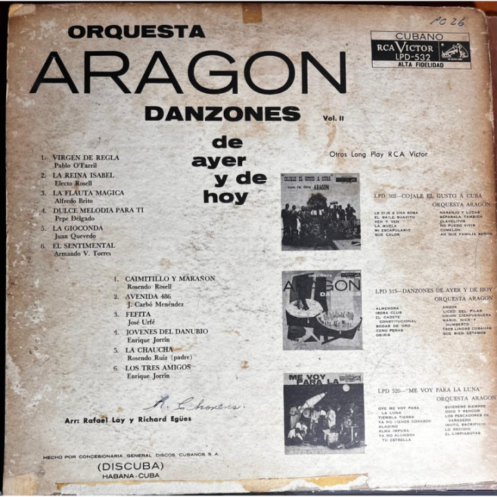 Orquesta Aragon - Danzones de Ayer Y Hoy reverso