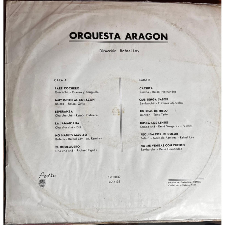 Orquesta Aragon - Direccion: Rafel Lay reverso