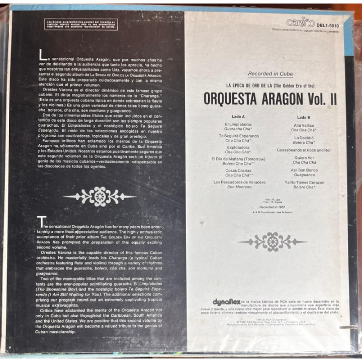 Orquesta Aragon - La epoca de oro reverso