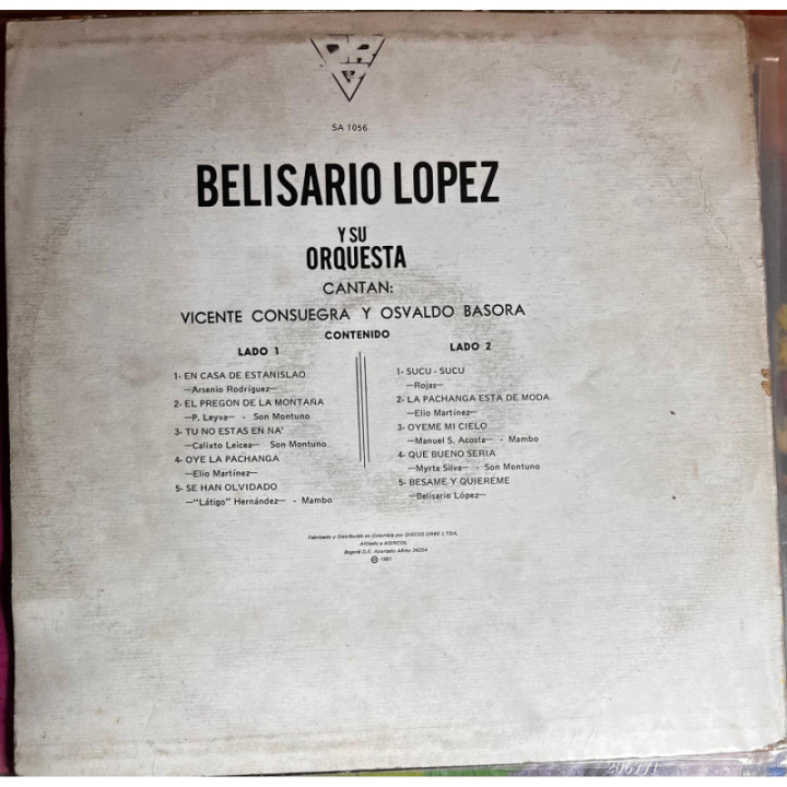 Belisario Lopez Y Su Orquesta - Exitos de Oro reverso