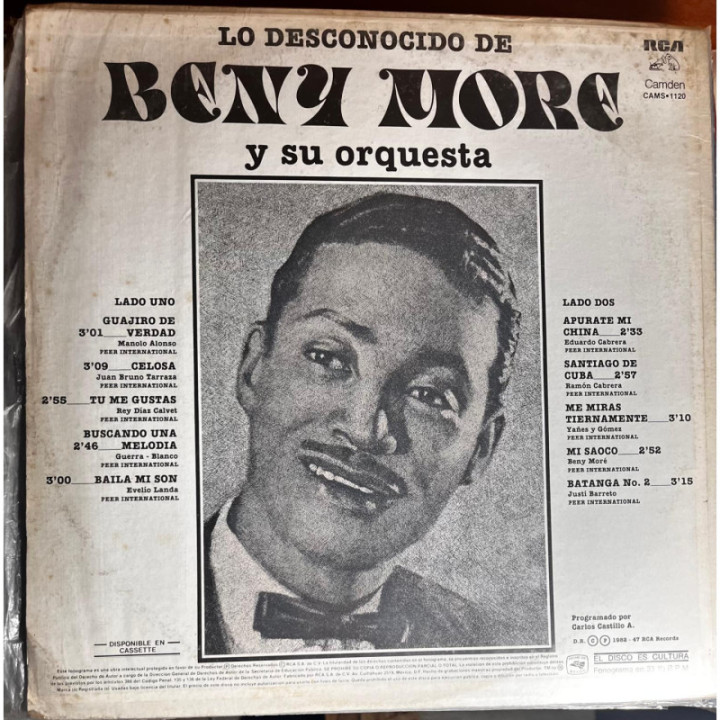 Benny More - Lo Desconocido de Beny More reverso