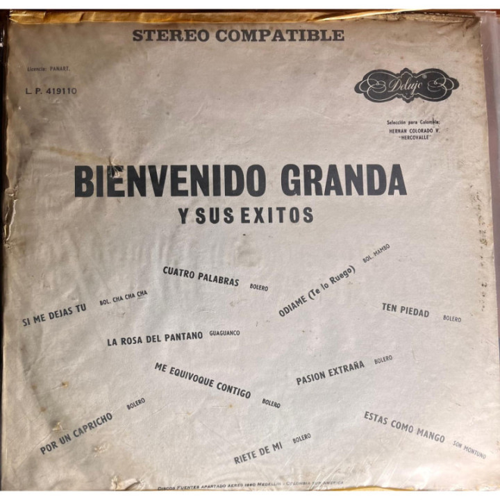 Bienvenido Granada - Y Sus Exitos reverso