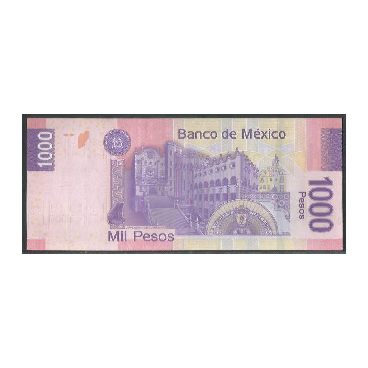 Mexico 1.000 Pesos 10 Jun 2013 Serie D P127d reverso