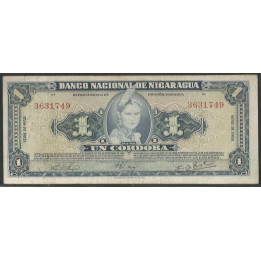 Nicaragua 1 Cordoba 1958 P99b