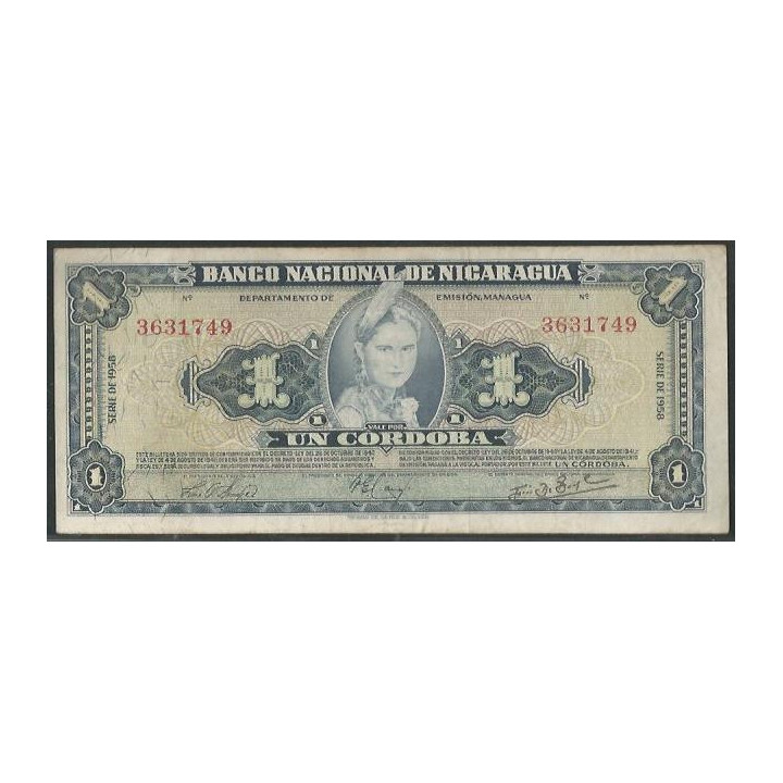 Nicaragua 1 Cordoba 1958 P99b
