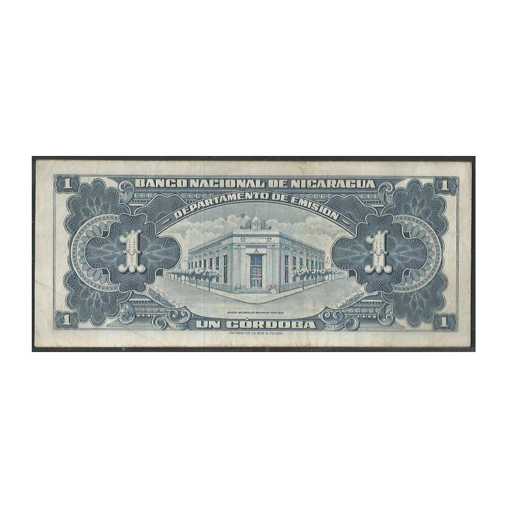 Nicaragua 1 Cordoba 1958 P99b reverso