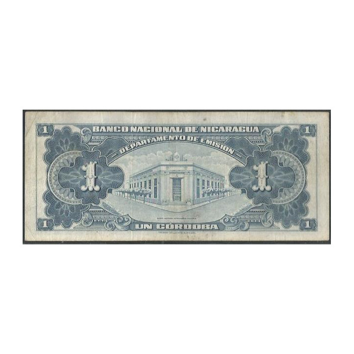 Nicaragua 1 Cordoba 1960 P99c reverso