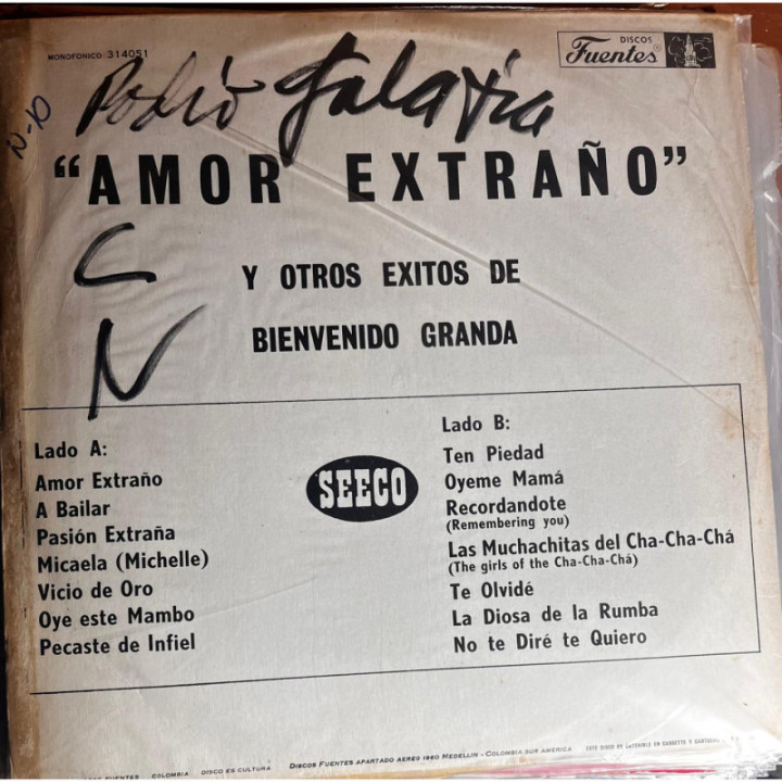 Bienvenido Granada - Amor Extraño reverso