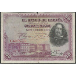 España 50 Pesetas 15 Ago 1928 P75b
