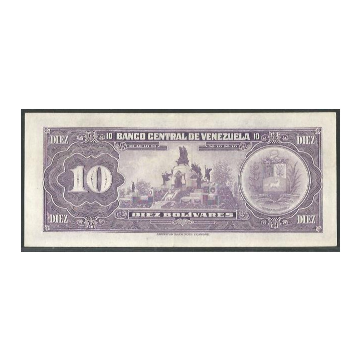 Venezuela 10 Bolivares 29 Ene 1974 H 8 Dig P51d reverso