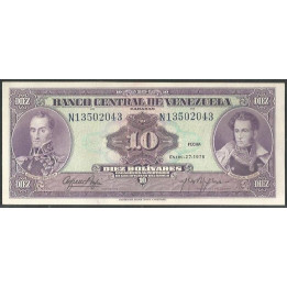Venezuela 10 Bolivares 27 Ene 1976 N 8 Dig P51e