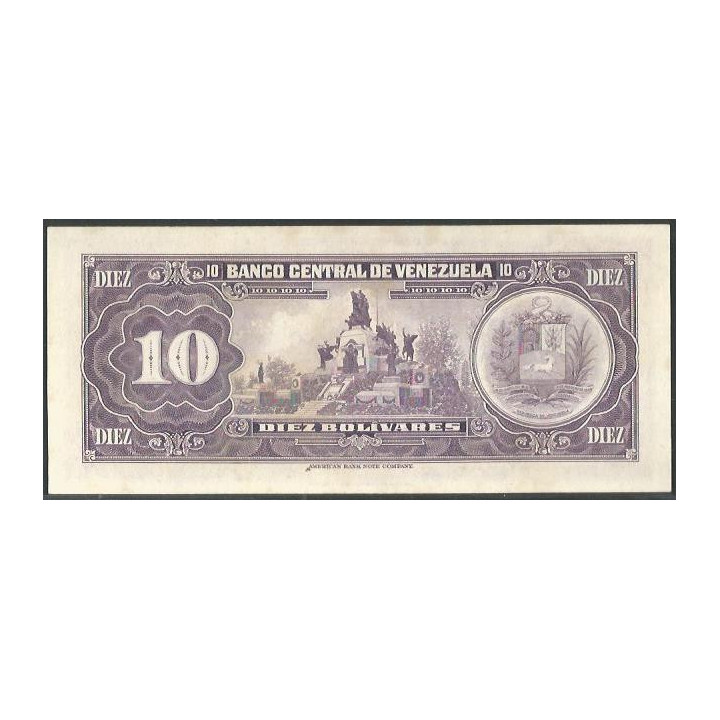 Venezuela 10 Bolivares 27 Ene 1976 R 8 Dig P51e reverso