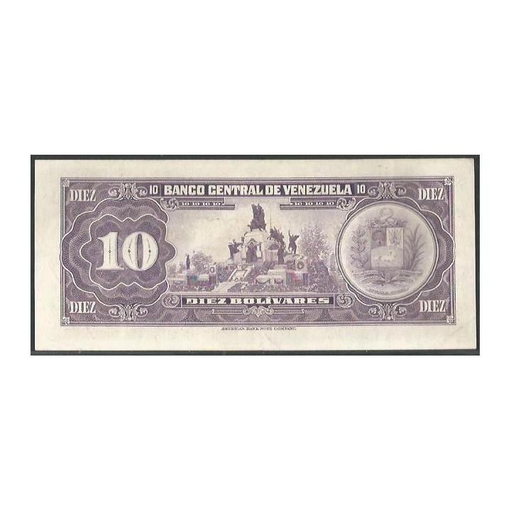 Venezuela 10 Bolivares 27 Ene 1976 S 8 Dig P51e reverso
