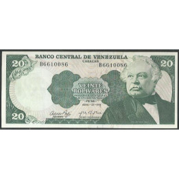 Venezuela 20 Bolivares 23 Abr 1974 B 7 Dig P53a