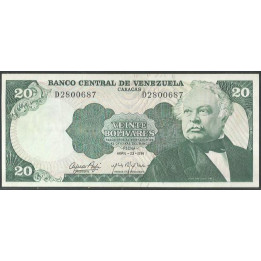 Venezuela 20 Bolivares 23 Abr 1974 D 7 Dig P53a