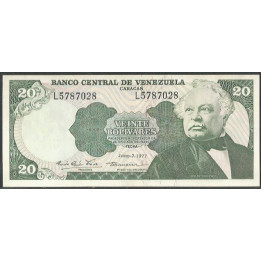 Venezuela 20 Bolivares 7 Jun 1977 L 7 Dig P53b