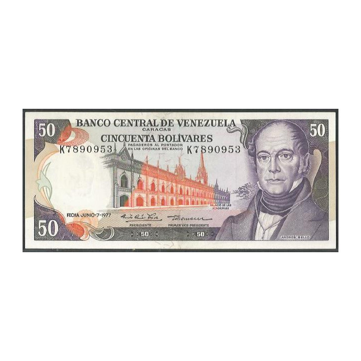 Venezuela 50 Bolivares 7 Jun 1977 K 7 Dig P54d