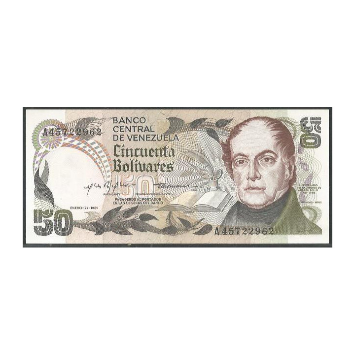 Venezuela 50 Bolivares 27 Ene 1981 A 8 Dig P58a