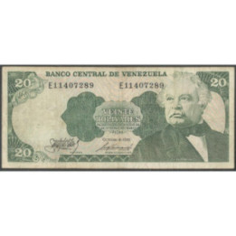 Venezuela 20 Bolivares 6 Oct 1981 E 8 Dig P63a