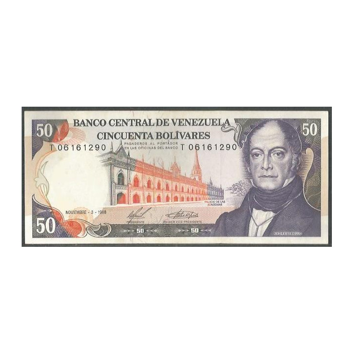 Venezuela 50 Bolivares 3 Nov 1988 T 8 Dig P65b