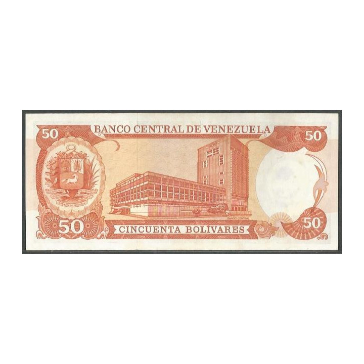 Venezuela 50 Bolivares 3 Nov 1988 T 8 Dig P65b reverso
