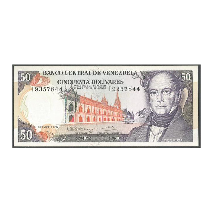 Venezuela 50 Bolivares 8 Dic 1992 T 7 Dig P65d