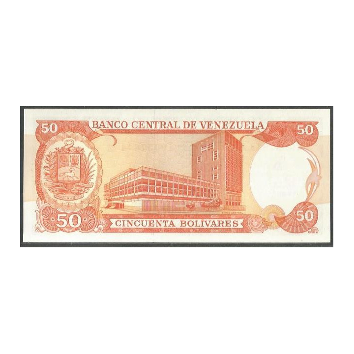 Venezuela 50 Bolivares 8 Dic 1992 T 7 Dig P65d reverso