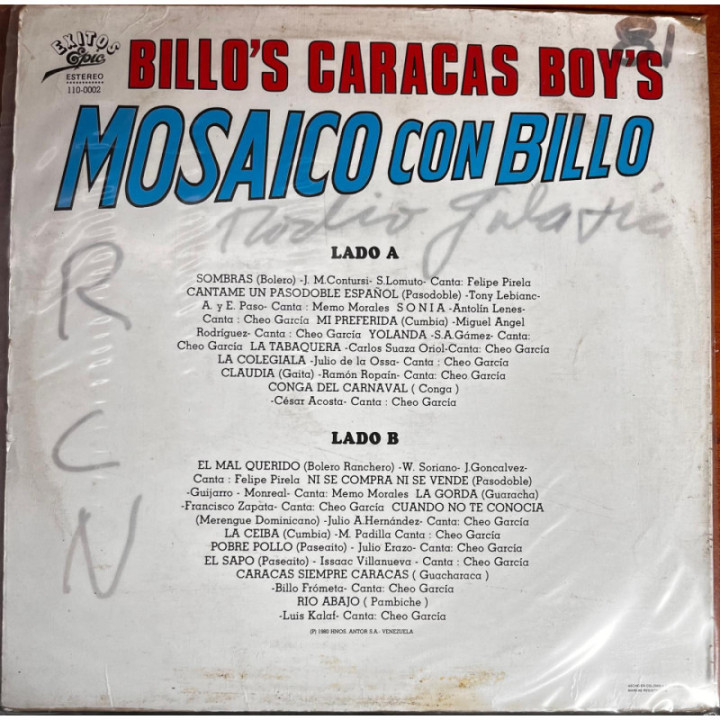 Billo's Caracas Boys - Mosaicos con Billo reverso