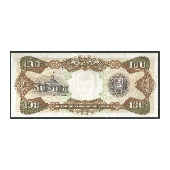 Venezuela 100 Bolivares 18 Sep 1979 E 8 Dig P55f reverso