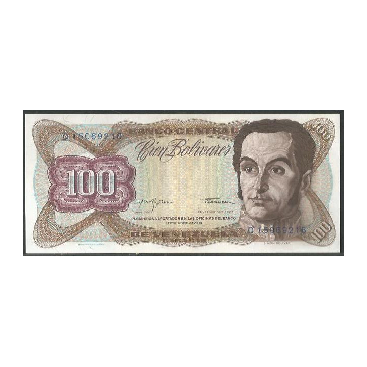 Venezuela 100 Bolivares 18 Sep 1979 O 8 Dig P55f