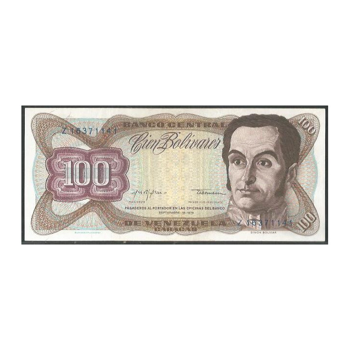 Venezuela 100 Bolivares 18 Sep 1979 Z 8 Dig P55f